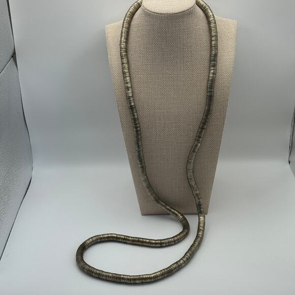Vintage Double Strand‎ Snake Chain Necklace Gold Tone Long Layered - Picture 5 of 5
